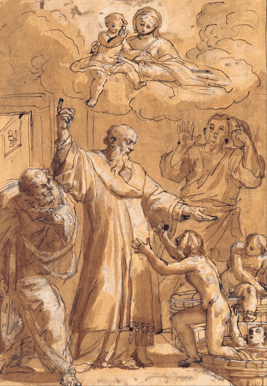 Bari Szent Miklós felébreszt három gyermeket alkotó: Pietro De Pietri