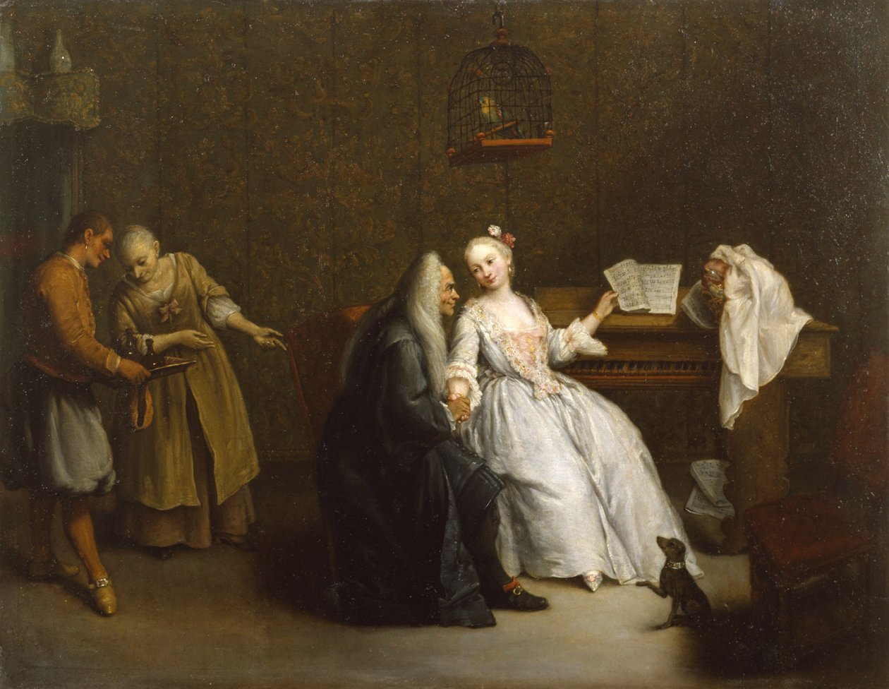 A zenelecke, 1760 körül alkotó: Pietro Longhi