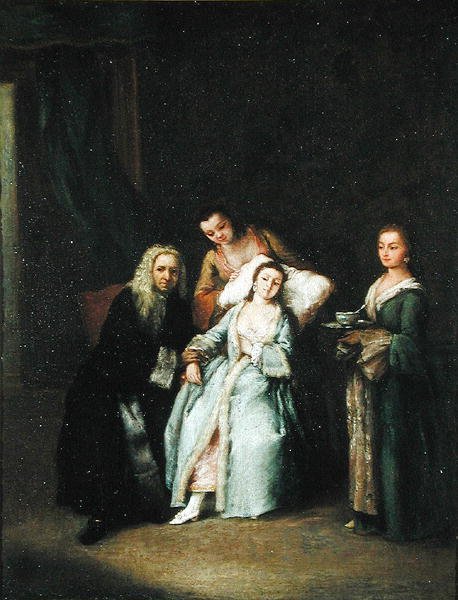 A beteg nő, 1740 körül alkotó: Pietro Longhi