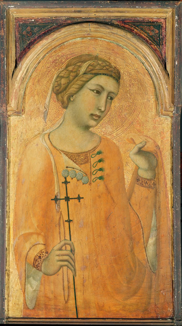 Egy női szent, esetleg Szent Margit, 1320-29 (tempera és aranylevél a táblán) alkotó: Pietro Lorenzetti