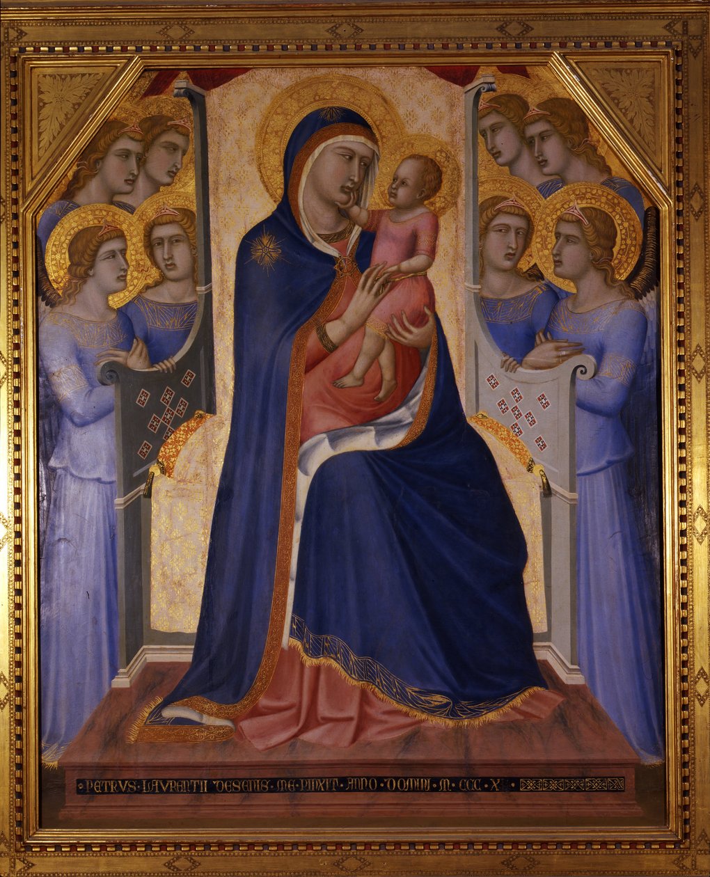 Madonna és gyermeke nyolc angyallal alkotó: Pietro Lorenzetti