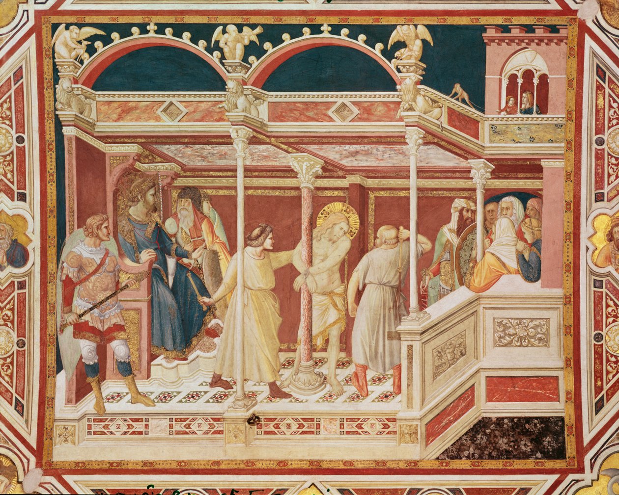 Krisztus megostorozása, 1320 körül alkotó: Pietro Lorenzetti