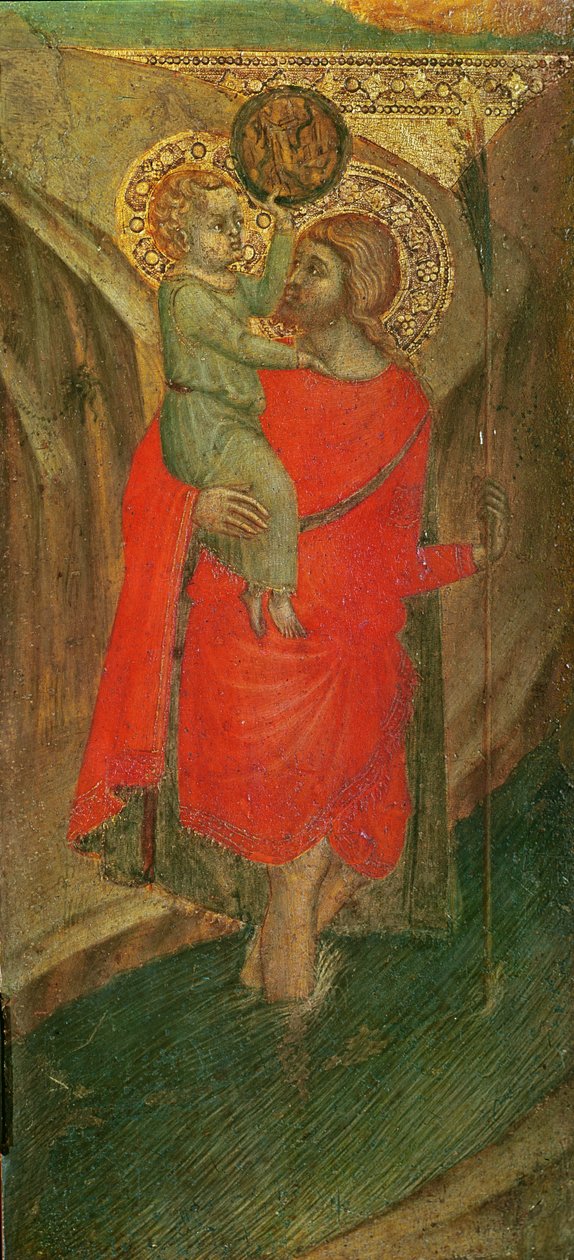A Szűz és a Gyermek triptichonja (bal oldali panel: Szent Kristóf) (tempera fán) alkotó: Pietro Lorenzetti