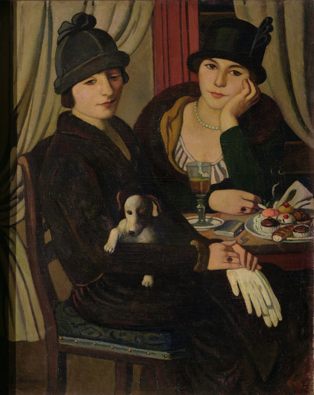 Nők egy kávézóban, 1924 körül alkotó: Pietro Marussig