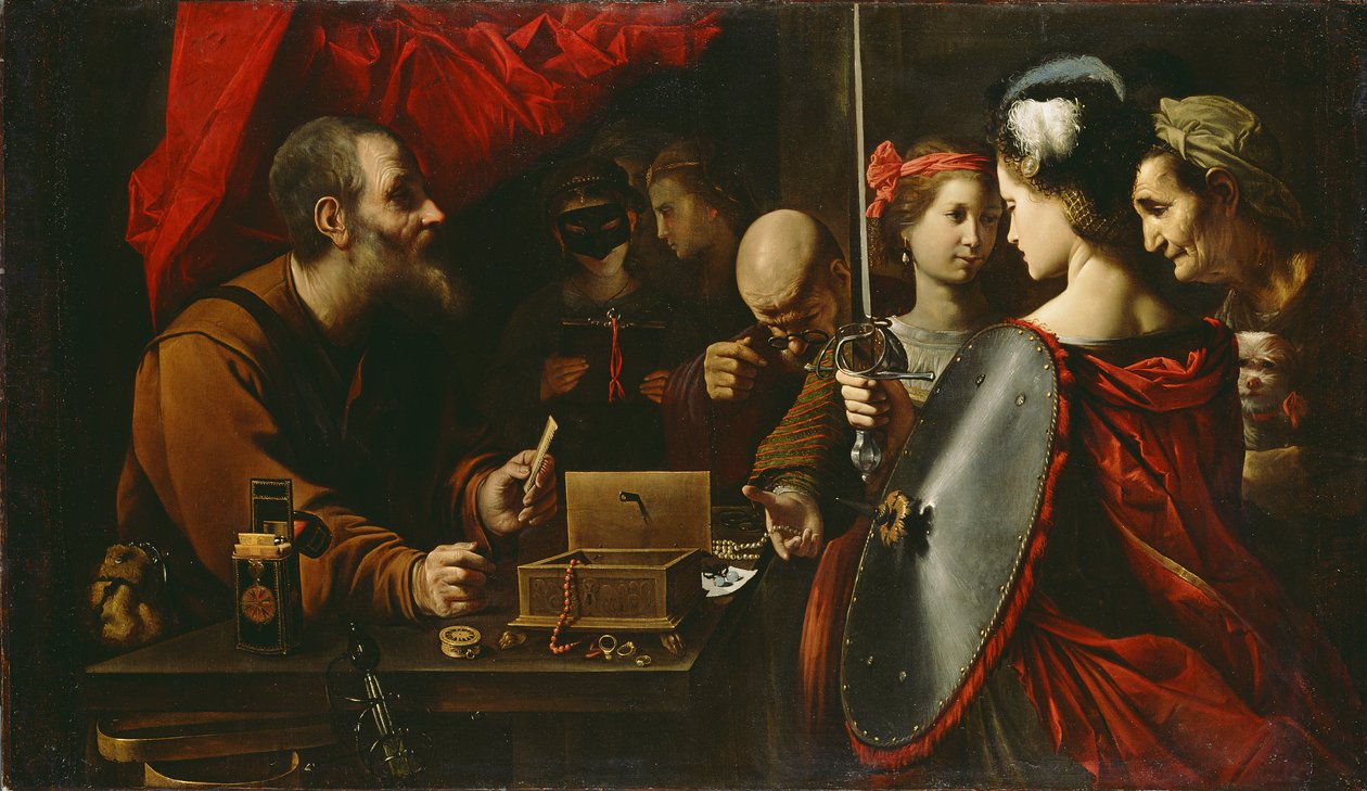 Akhilleusz Lykomédész lányai között, 1625-30 körüli évek alkotó: Pietro Paolini