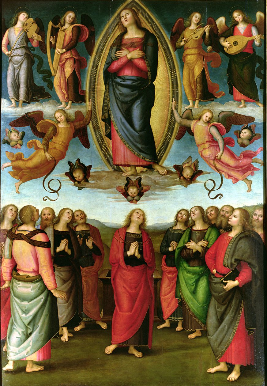 Szűz Mária mennybevétele, 1506 (tempera, tábla) alkotó: Pietro Perugino