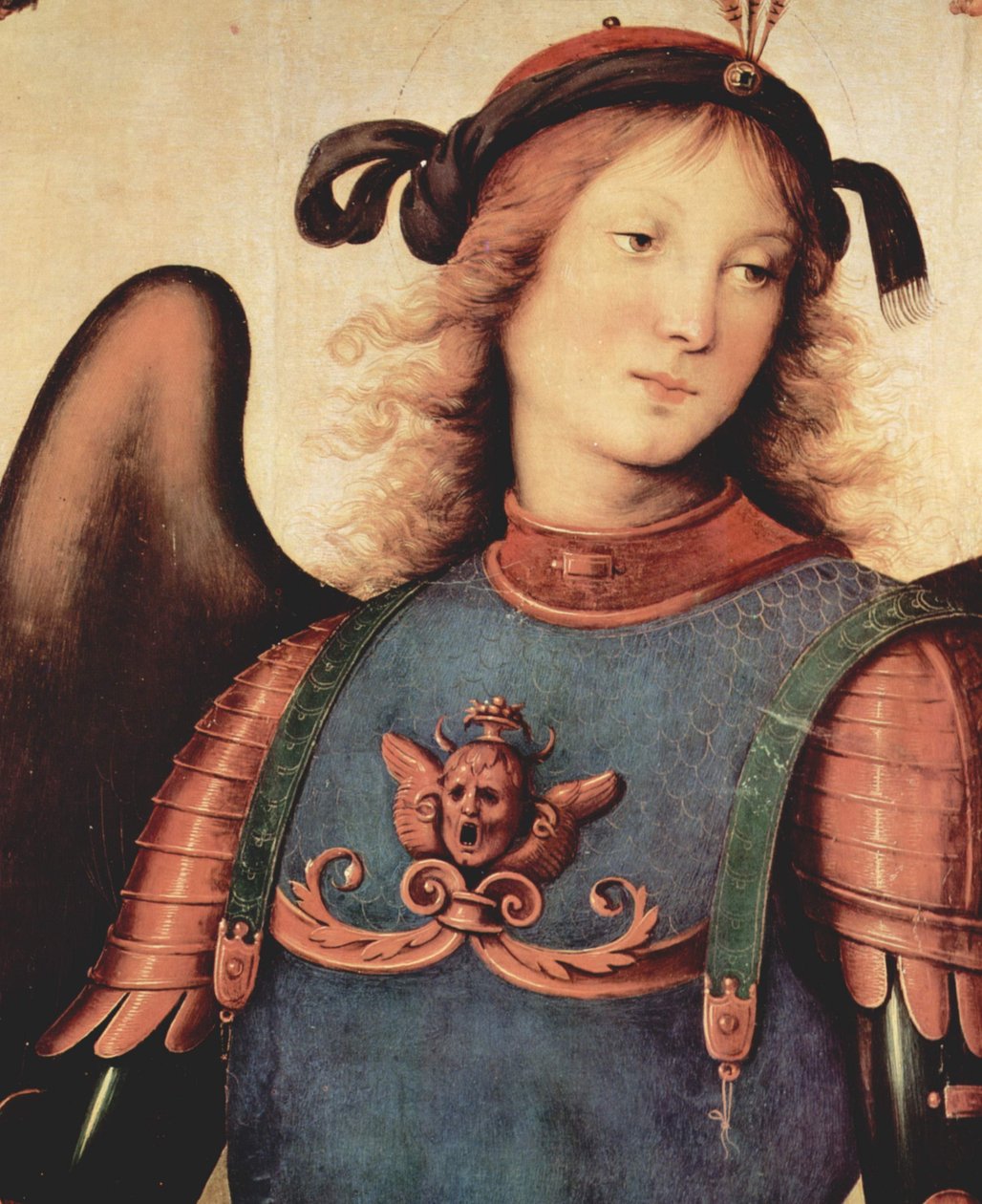 Mária mennybemenetele négy szenttel, részlet alkotó: Pietro Perugino