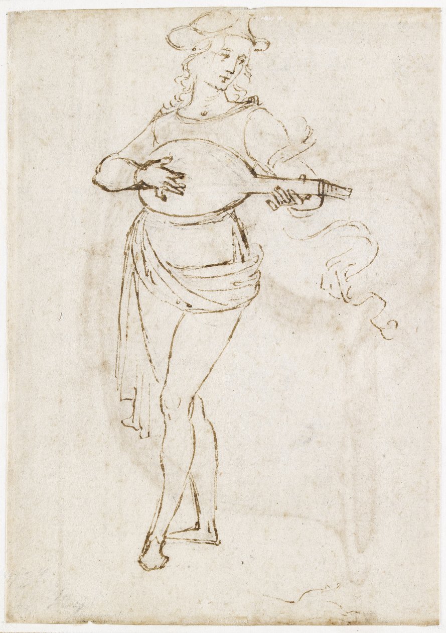 Recto: Egy lantos, WA1846.6 alkotó: Pietro Perugino