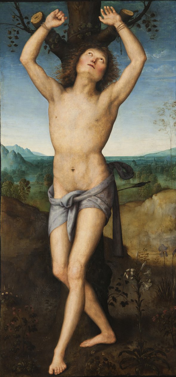 Szent Sebestyén, 1485 körül (tempera a panelen) alkotó: Pietro Perugino