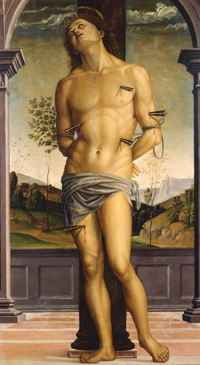 Szent Sebestyén, 1490 körül (olaj, fa) alkotó: Pietro Perugino