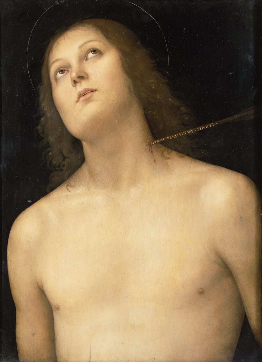St. Sebastian, 1495 körül (tempera és olaj a panelen) alkotó: Pietro Perugino