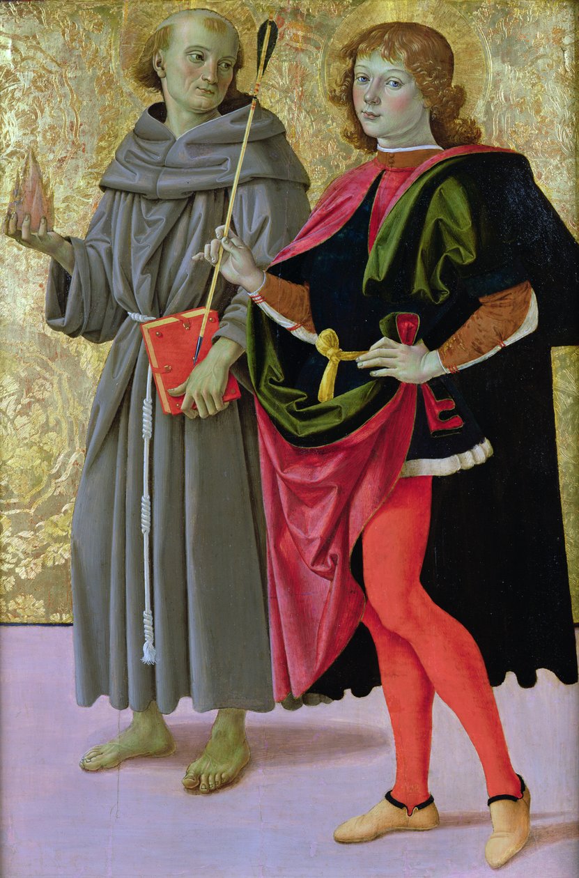 Szent Sebestyén ferences szenttel, 1473 körül alkotó: Pietro Perugino
