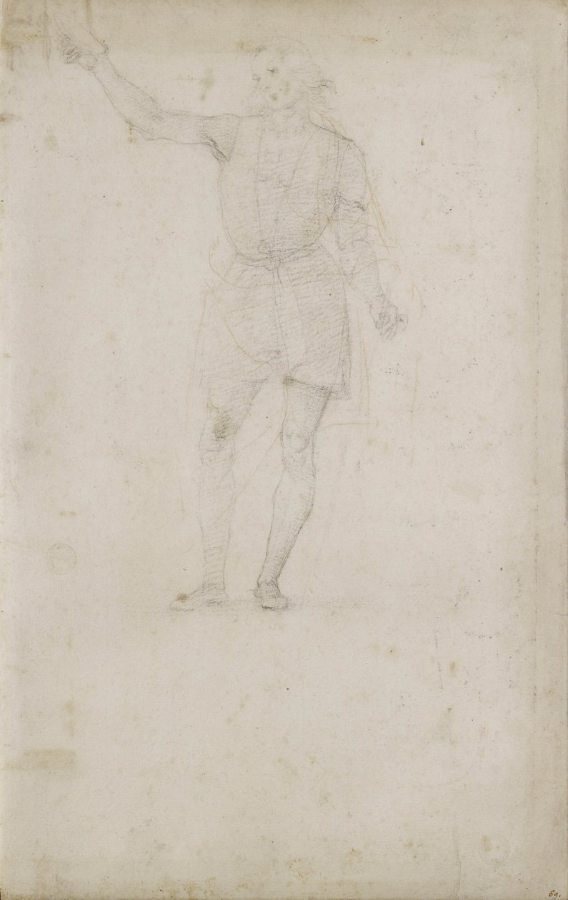 Tanulmány Keresztelő Szent János számára (kréta fehér papíron) alkotó: Pietro Perugino