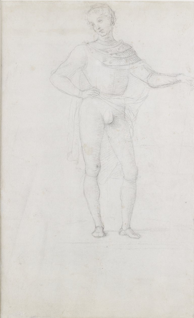 Verso: Tanulmány egy alakhoz a mágusok imádásában, WA1846.5 alkotó: Pietro Perugino