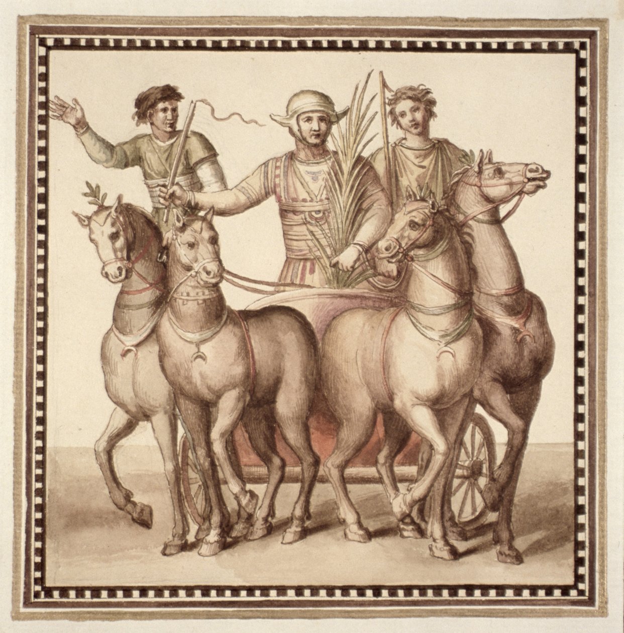 Ms Gen 1496 CXXII. tábla Gladiátorok és harci szekér, 1674 alkotó: Pietro Santi Bartoli