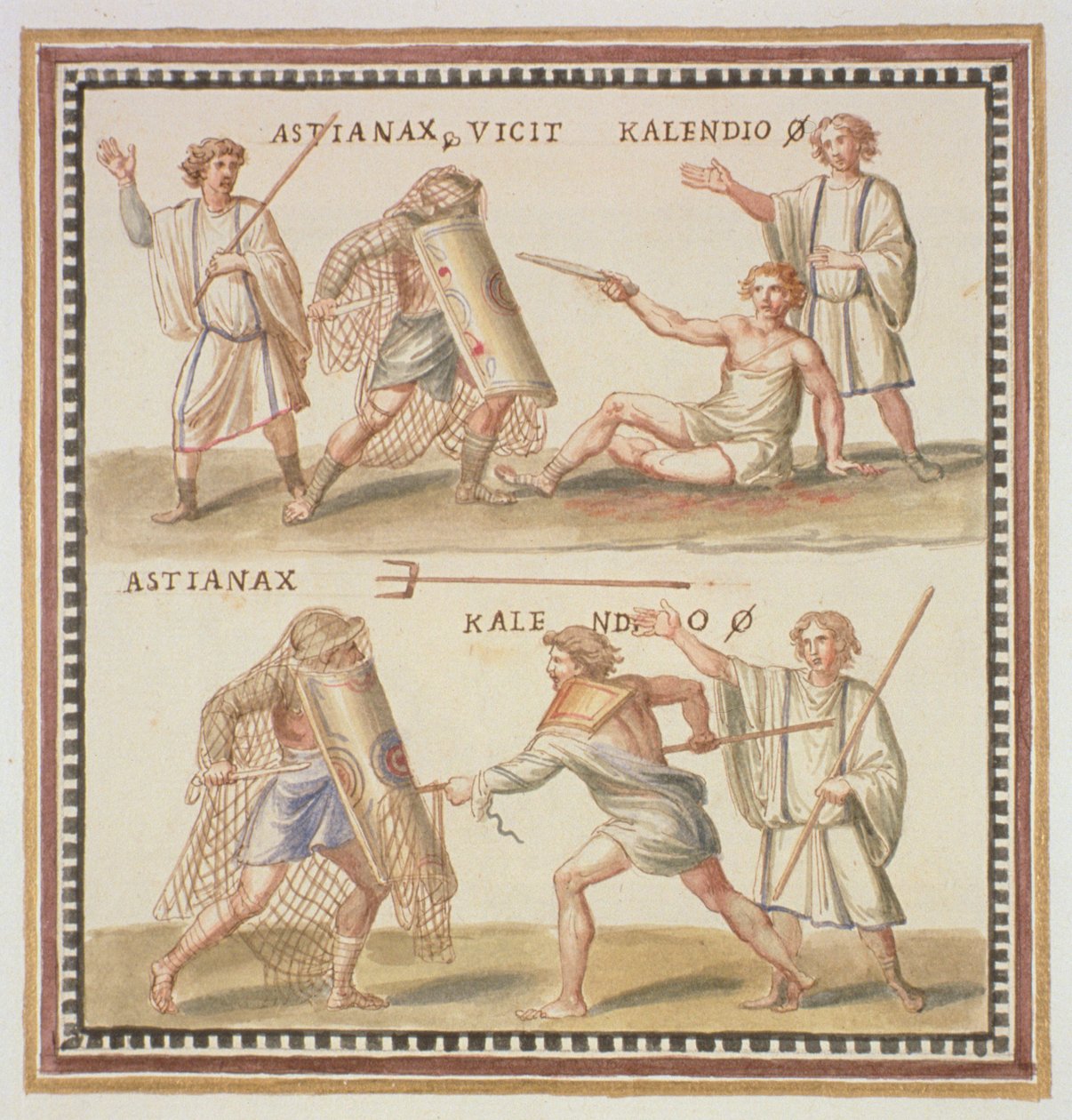 Ms Gen 1496 CXXIV. tábla Gladiátorok, 1674 alkotó: Pietro Santi Bartoli