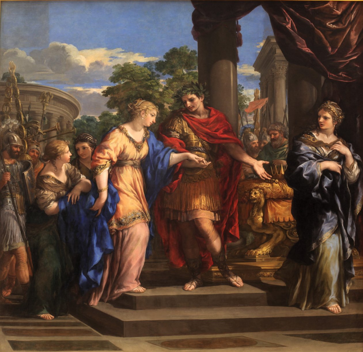 Caesar Kleopátrának adja az egyiptomi trónt alkotó: Pietro da Cortona