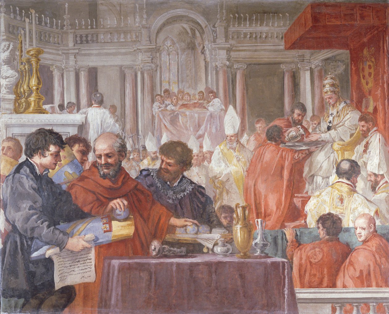 IV. Eugenius pápa (1383-1447) a Santa Maria del Fiore templom felszentelése alkotó: Pietro da Cortona
