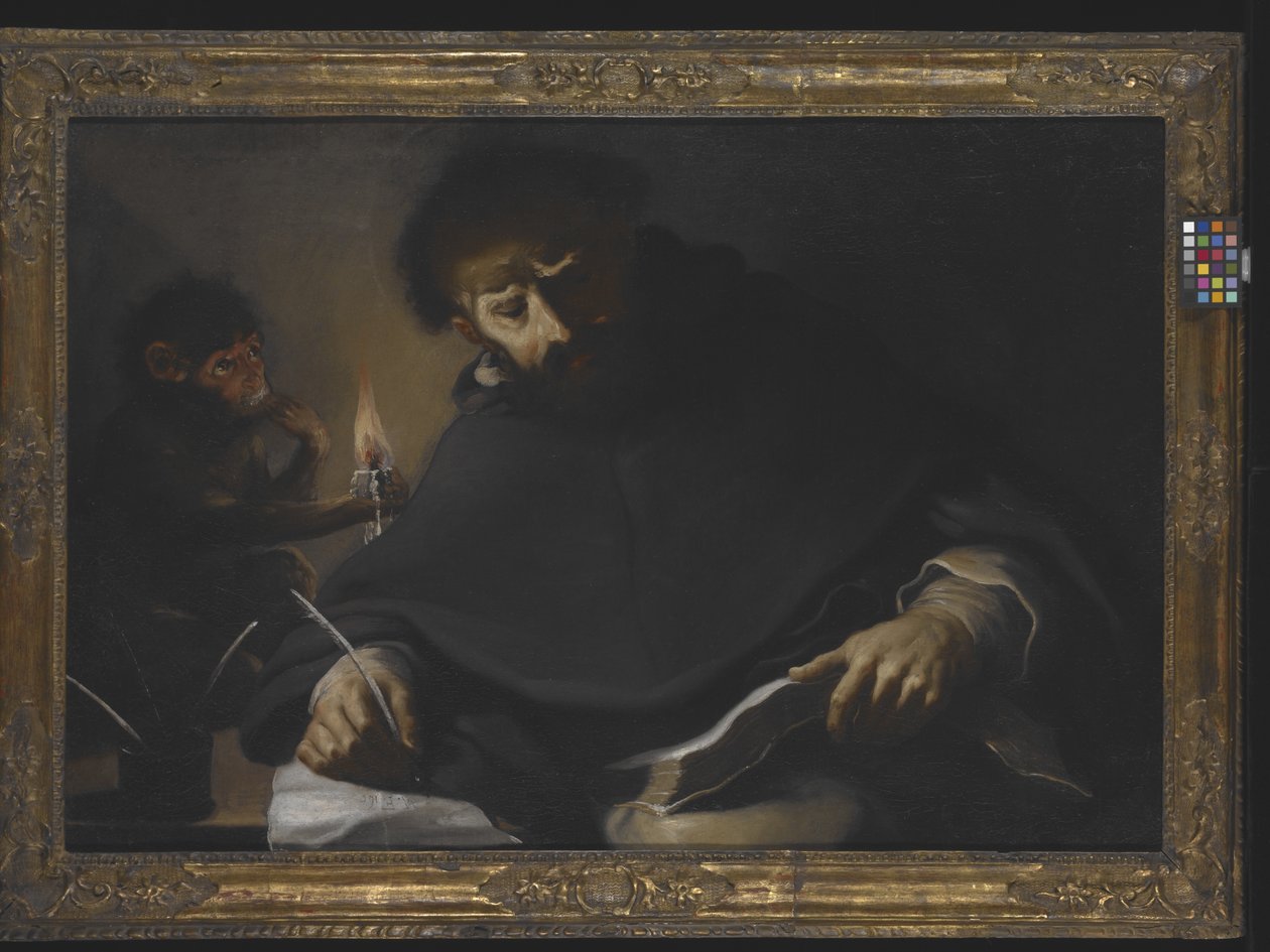 Szent Domonkos és az ördög (olaj, vászon) alkotó: Pietro (1605 78) Della Vecchia