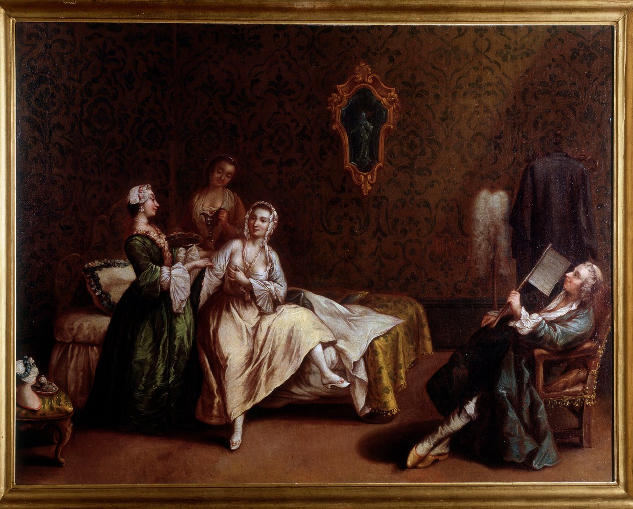 A hölgy ébredése (Festmény, 1740 körül) alkotó: Pietro (after) Longhi