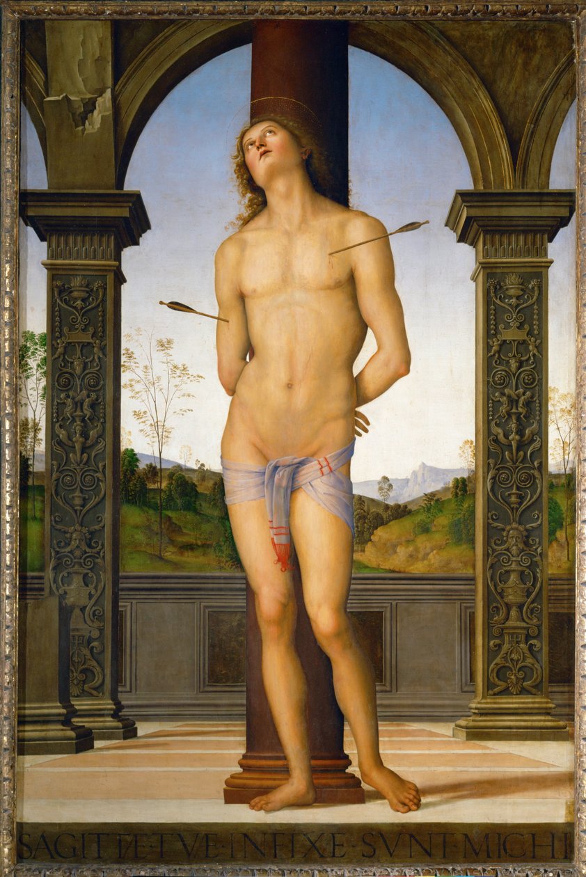 Szent Sebestyén ... alkotó: Pietro (studio of) Perugino