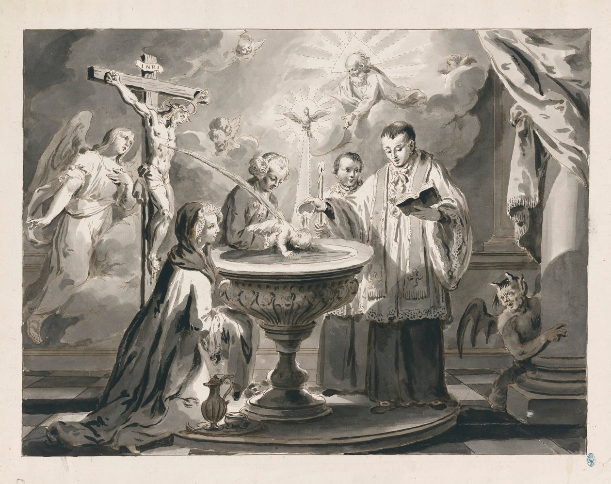 Keresztség a hét szentségből alkotó: Pietro Antonio Novelli