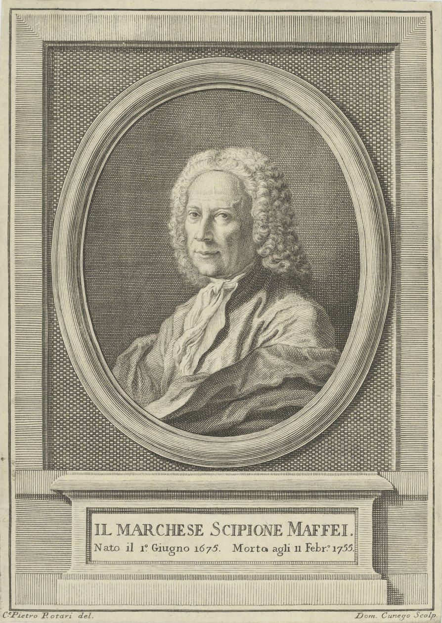 Scipione Maffei költő portréja 1675-1755, c. 1750. alkotó: Pietro Antonio Rotari