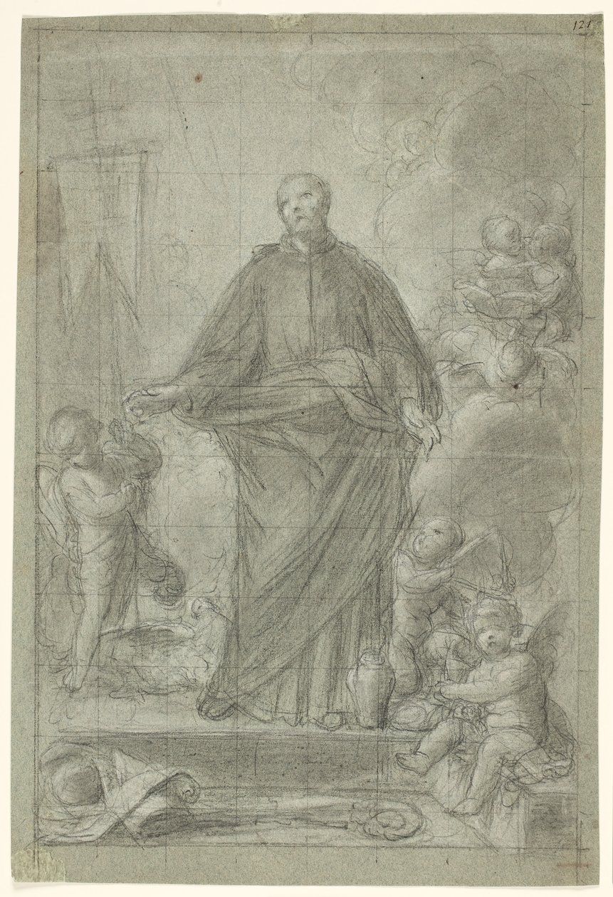 Thiene-i Szent Cajetán (?) puttival körülvéve alkotó: Pietro Antonio de Pietri