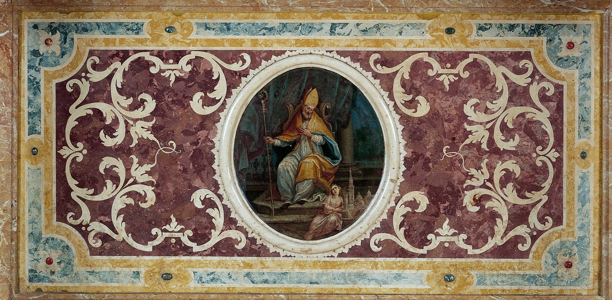 Szent Geminianus oltár homlokzata, 1727 (scagliola) alkotó: Pietro Battagliola
