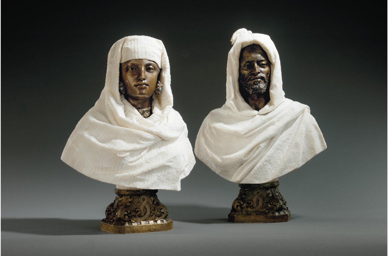 Egy sejk és egy sejk mellszobra, 1865-70 körül alkotó: Pietro Calvi