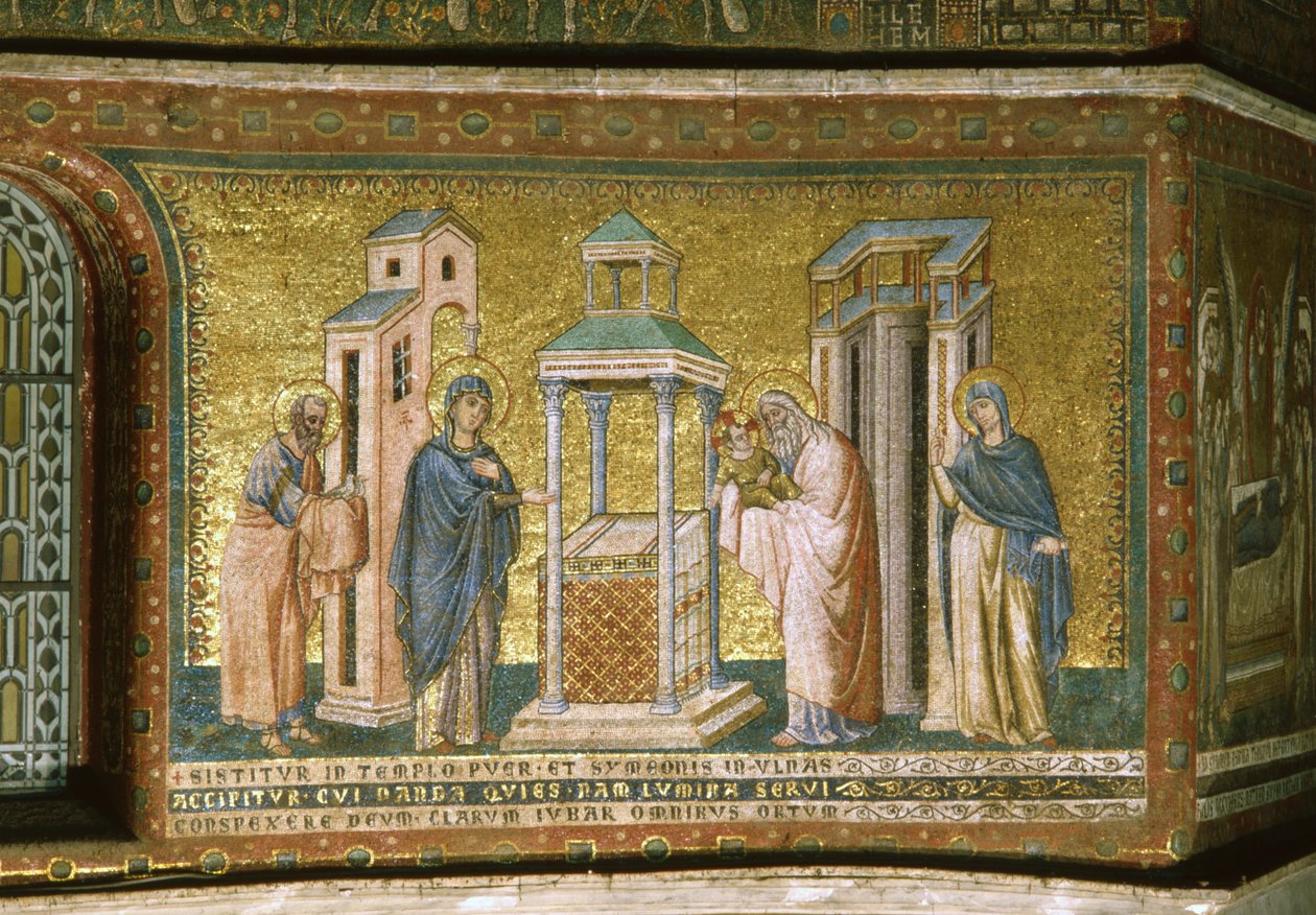 Templombemutató (mozaik) alkotó: Pietro Cavallini