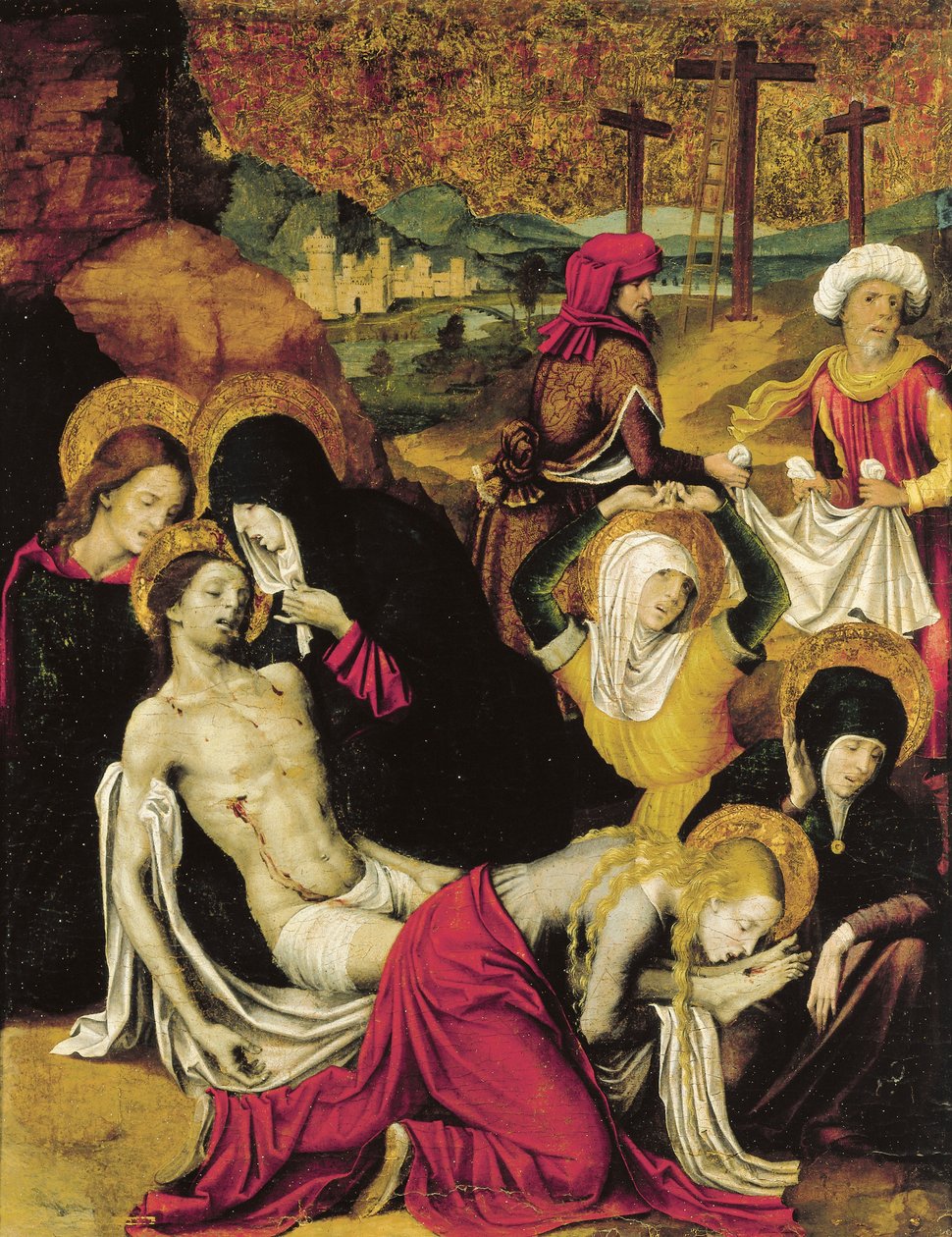 Krisztus lerakódása, avagy Tangeri Pieta, Pietro Cavaro (aktív 1508-1538), tempera a panelen alkotó: Pietro Cavaro