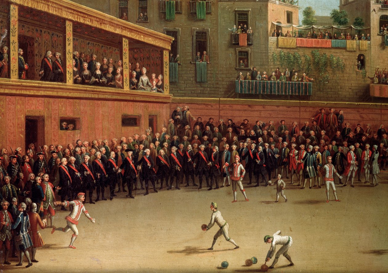 Olasz labdajáték a belső térben Pietro Fabris festménye (1740-1792) alkotó: Pietro Fabris