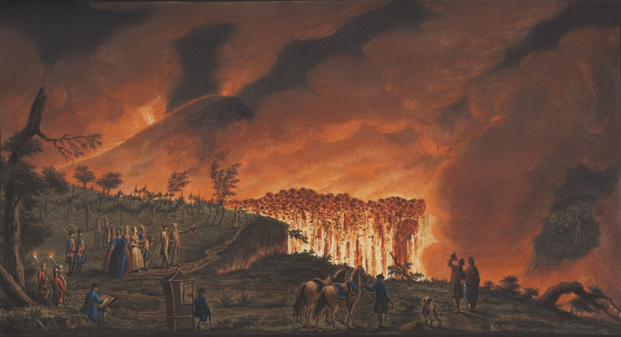 Campi Phlegraei XXXVIII. tábla: William Hamilton megfigyelései a két Szicília vulkánjairól, 1776 (wc papíron) alkotó: Pietro Fabris
