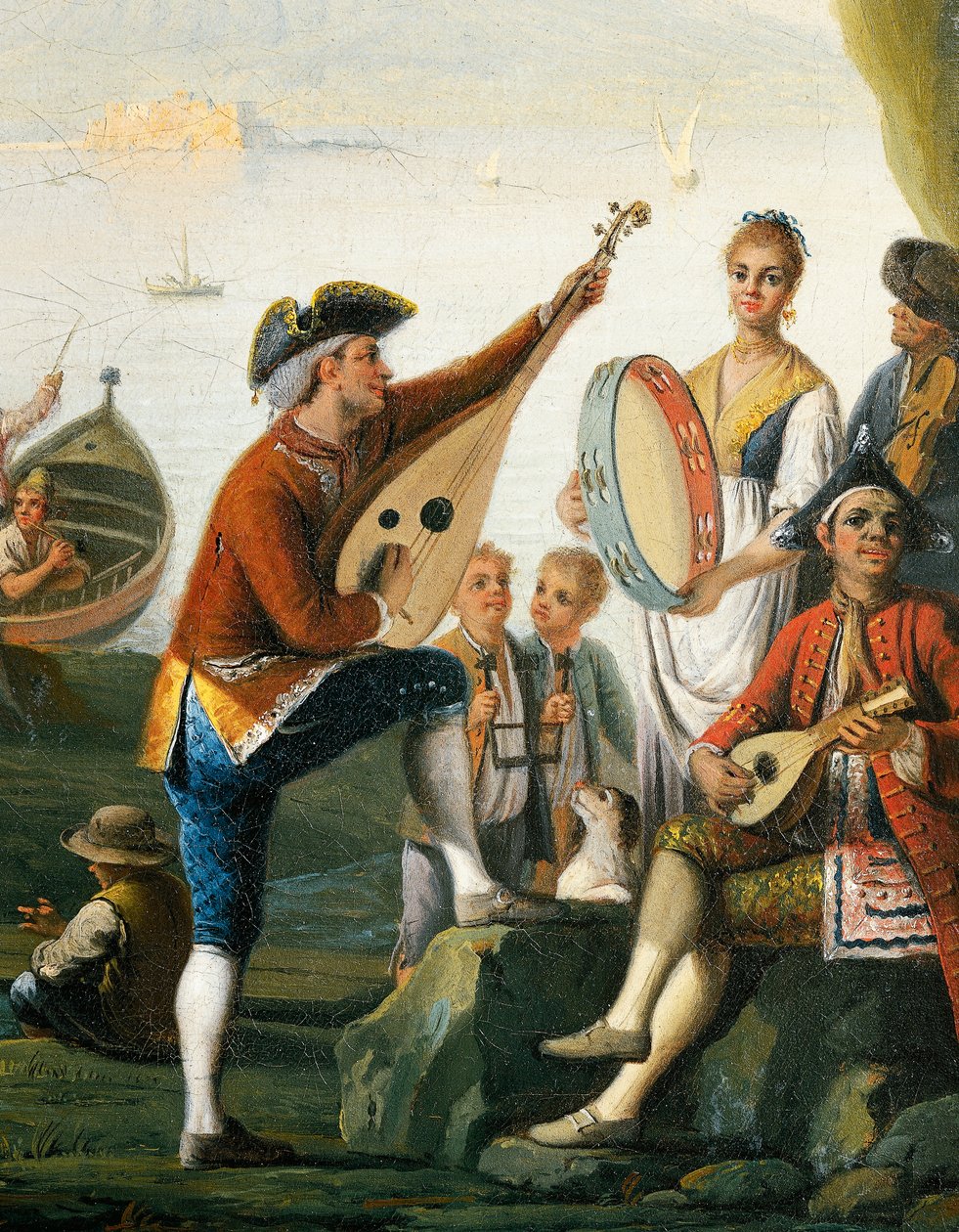 A mindennapi élet jelenetei egy posillipoi barlangban, Pietro Fabris, részlet alkotó: Pietro Fabris