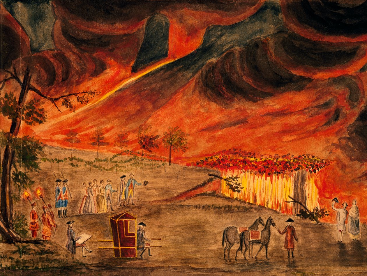 A szicíliai királyiak a Vezúvhoz látogattak az 1771. május 11-i kitörés során, Pietro Fabris (1740-1792), Olaszország alkotó: Pietro Fabris