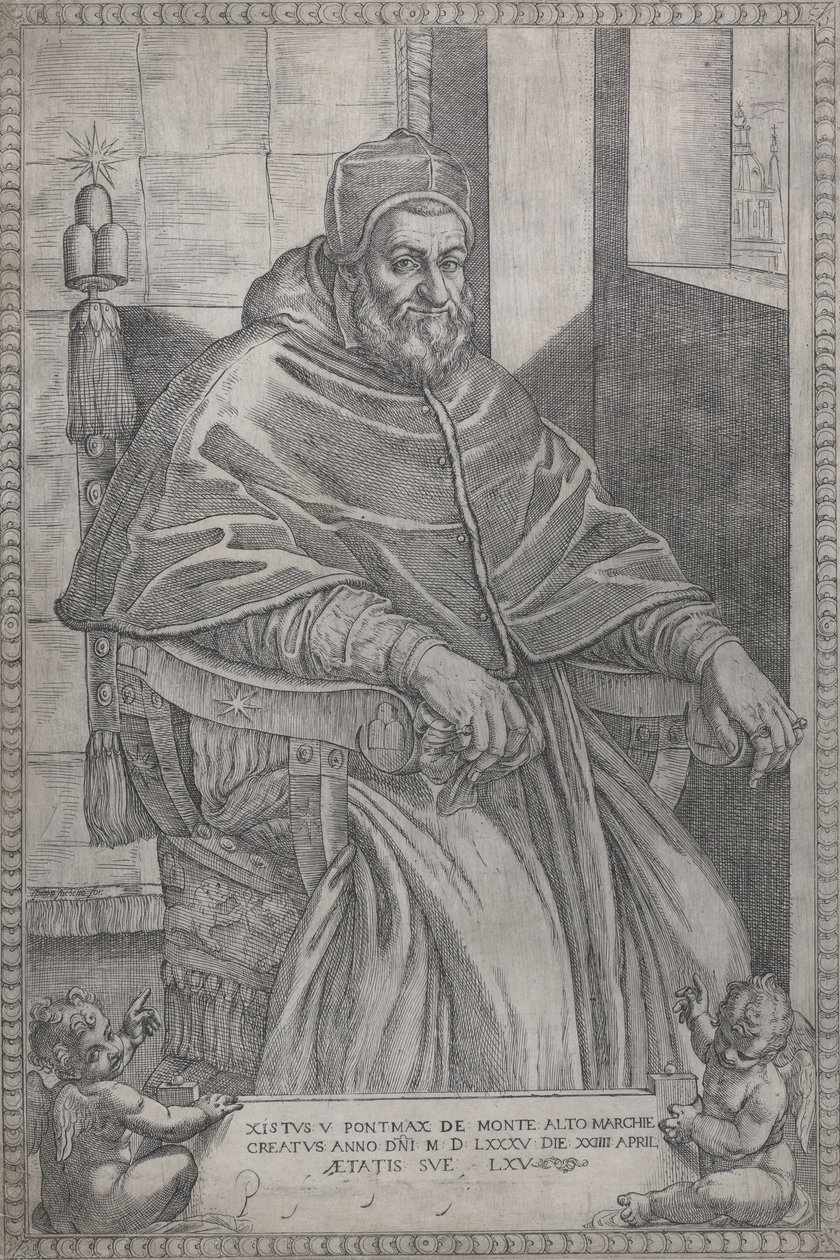 V. Sixtus pápa portréja, 1585. alkotó: Pietro Facchetti