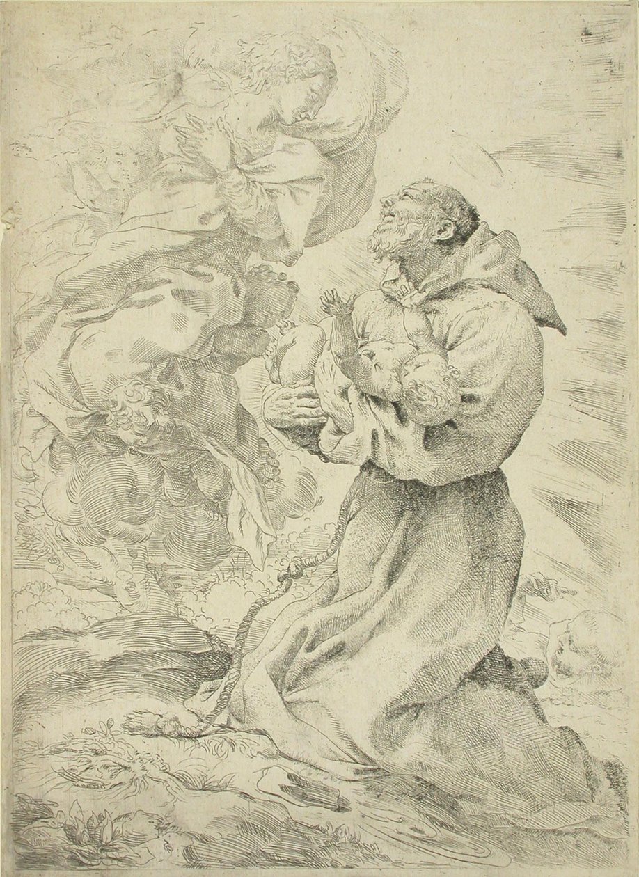 Assisi Ferenc a Krisztusgyermekkel a karjában alkotó: Pietro Faccini