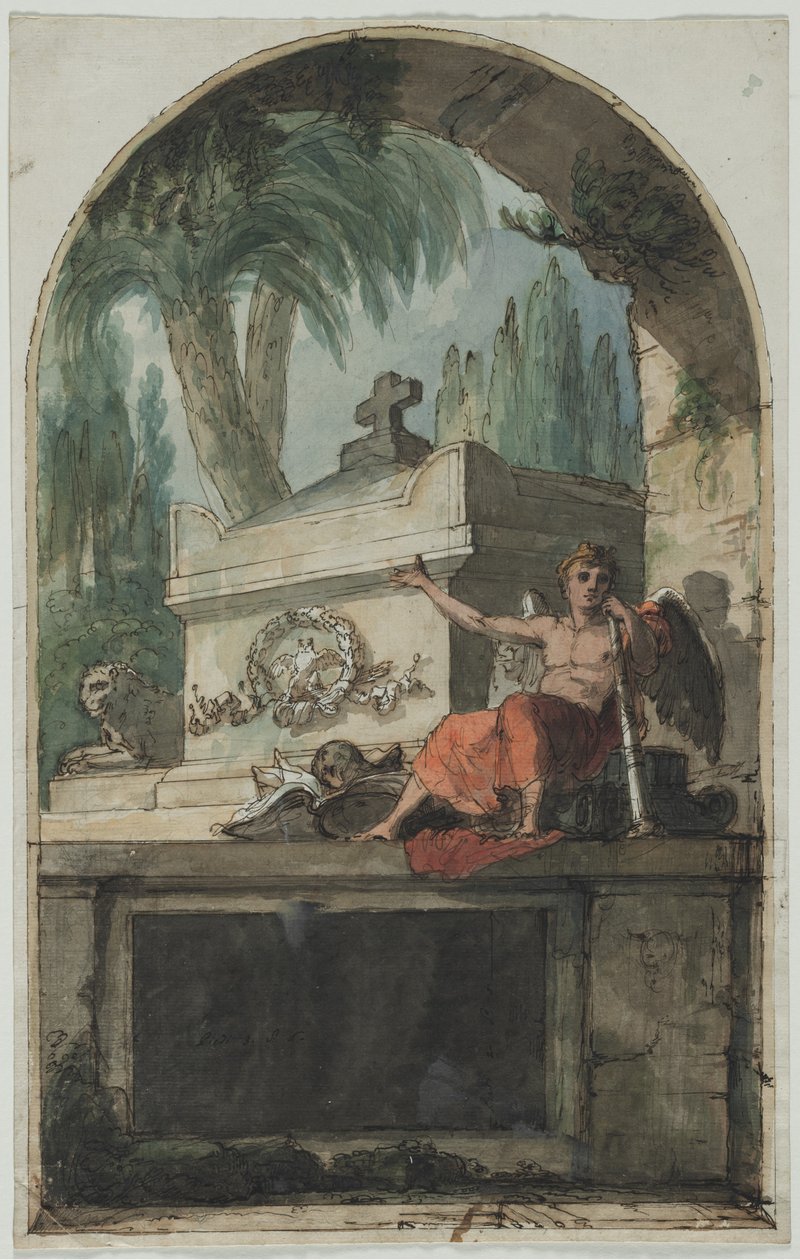 Vincenzo Martinelli (1737-1807) síremlékének freskóterve a bolognai Certosa templomban alkotó: Pietro Fancelli