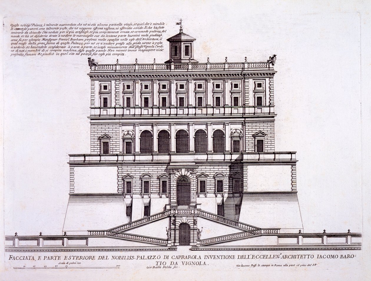 Palazzo di Caprarola, 1559-73 körül, a „Palazzi di Roma” II. részéből, 1670-es években alkotó: Pietro Ferrerio
