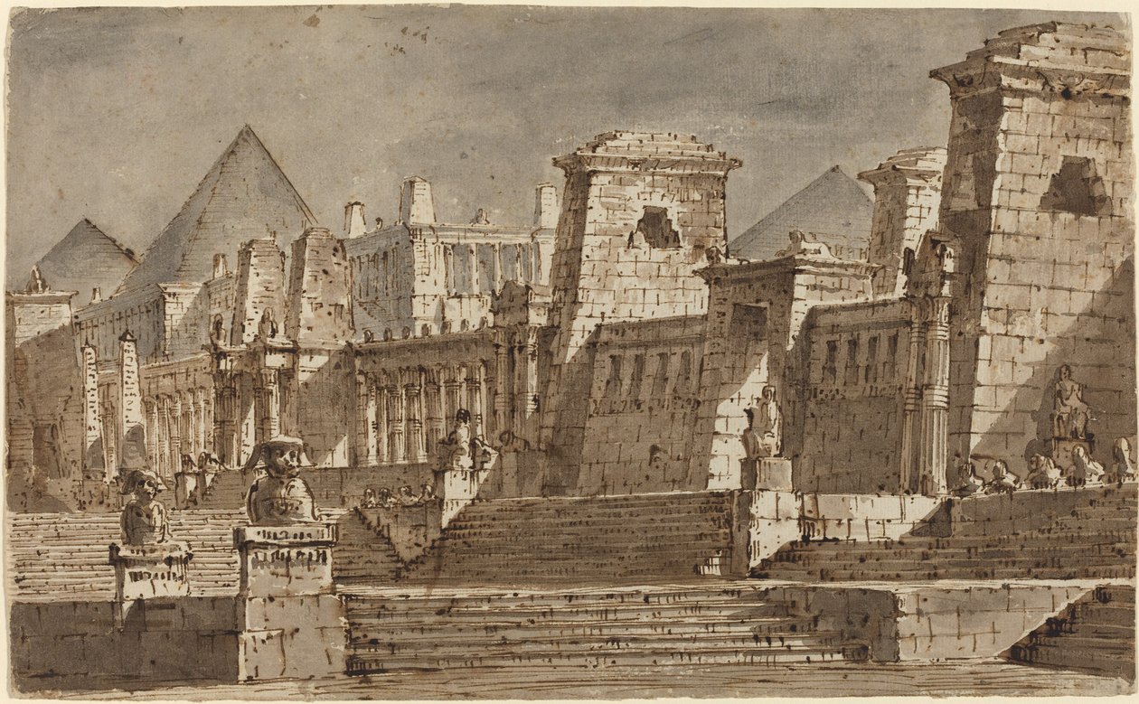 Egy egyiptomi színpadkép alkotó: Pietro Gonzaga