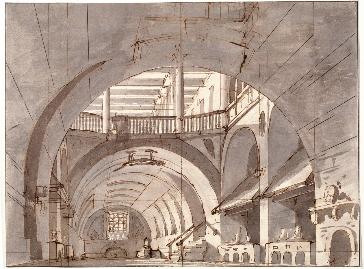 Színpadterv egy színházi darabhoz, 1800-as évek. alkotó: Pietro Gonzaga
