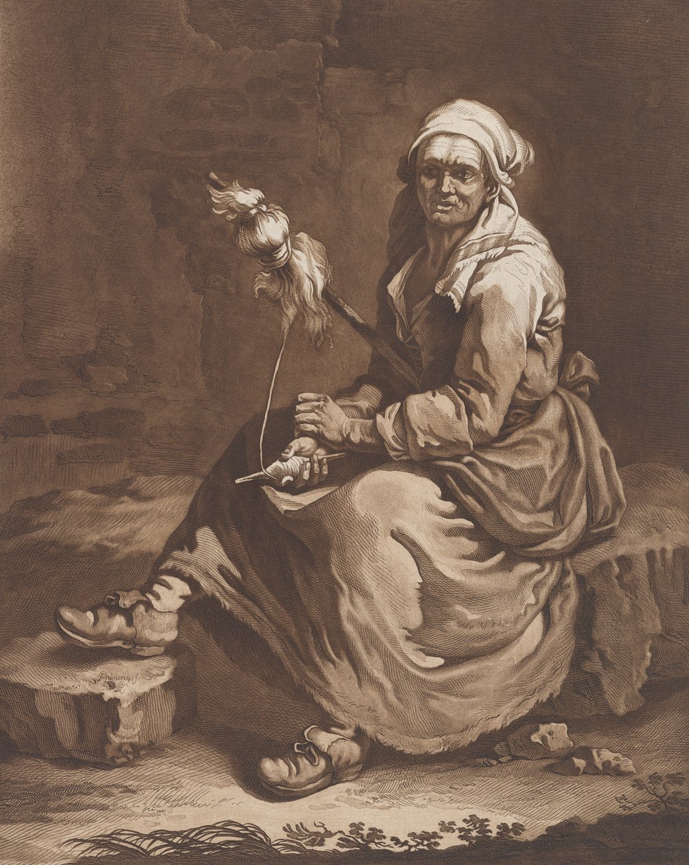 Az öreg dolgozó nő, kb. 1757-1804. alkotó: Pietro Jacopo Palmieri