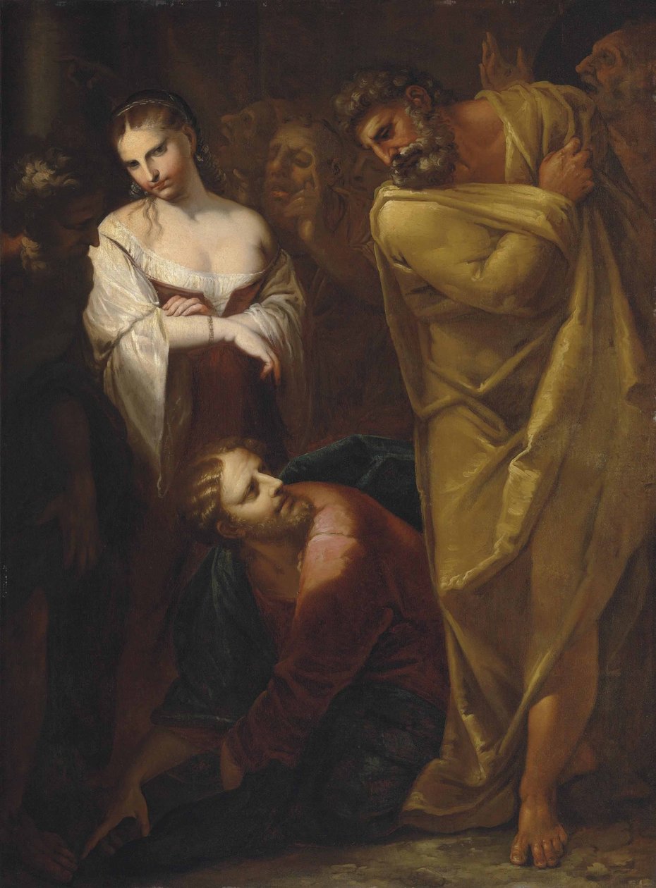 Krisztus és a házasságtörő asszony alkotó: Pietro Liberi
