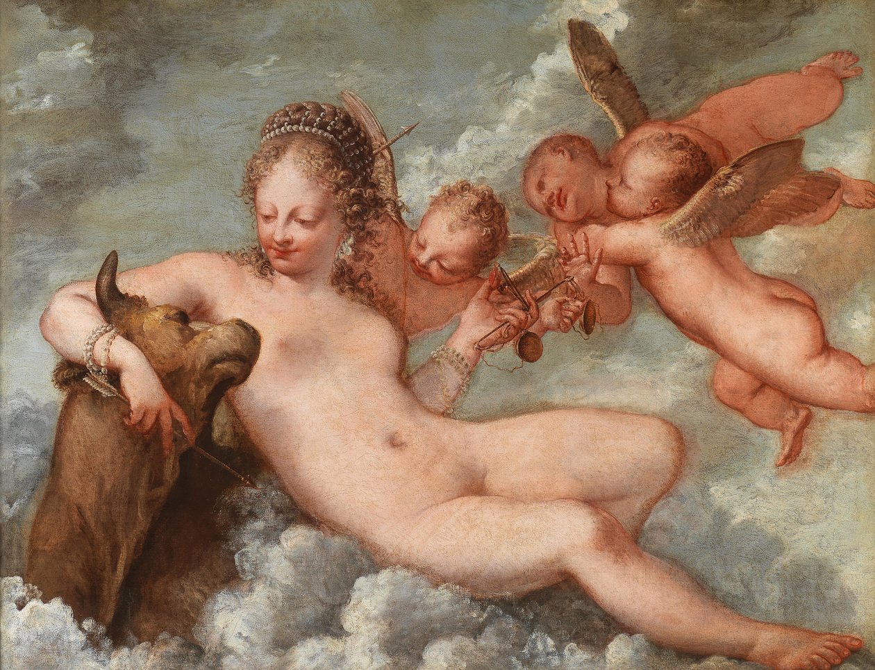 Vénusz Mérleg és Bika kíséretében, 1660-as évek. alkotó: Pietro Liberi
