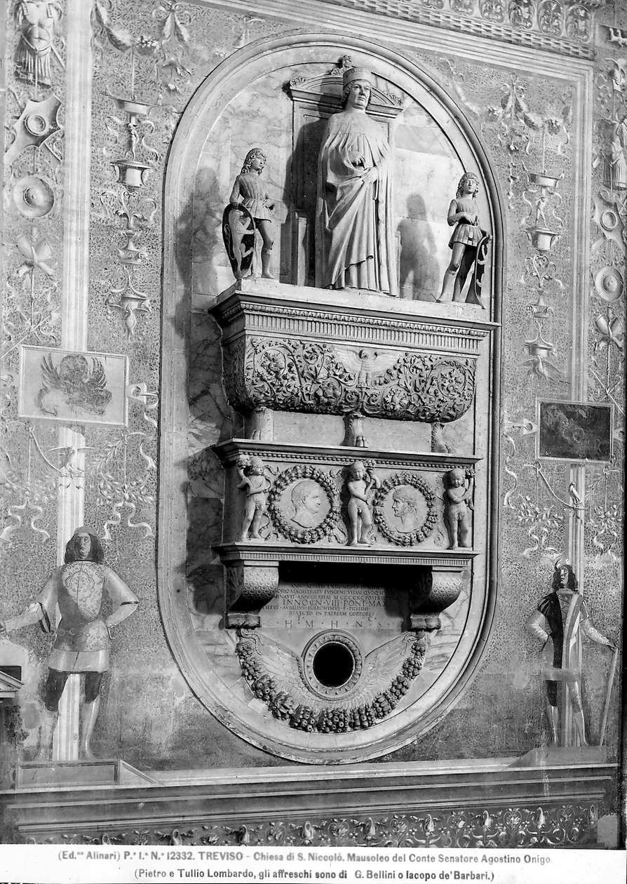 Agostino Onigo gróf szenátor mauzóleumának átlós képe a trevisói S. Niccolò templomban alkotó: Pietro Lombardo