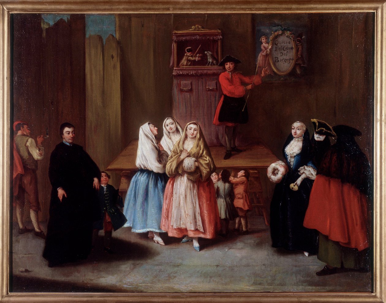 Bábelőadás Velencében (Festészet alkotó: Pietro Longhi