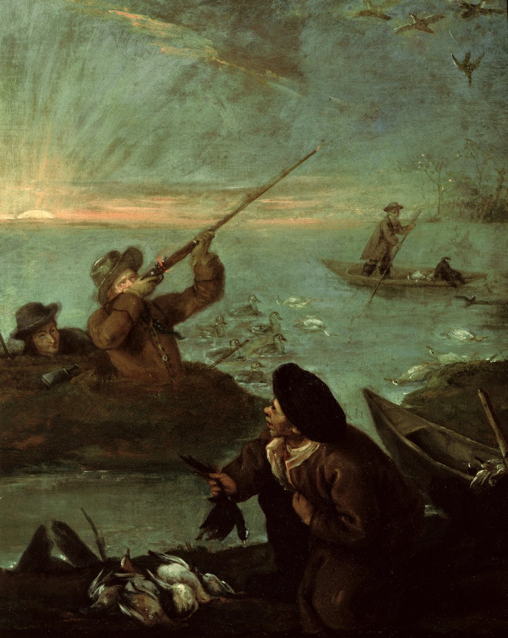 Kacsákra lövöldöző vadászok alkotó: Pietro Longhi