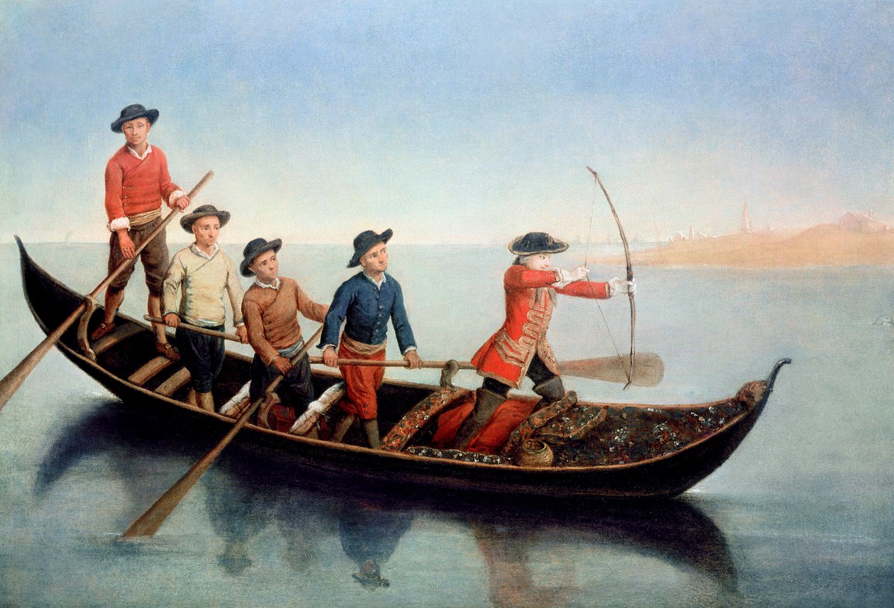 Vadkacsavadászat íjjal és nyilakkal alkotó: Pietro Longhi