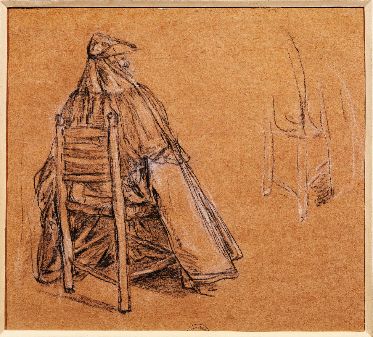 Olaszország, Velence, álarcos úriember (Gentiluomo con bautta), Pietro Longhi (1702-1785), rajz alkotó: Pietro Longhi